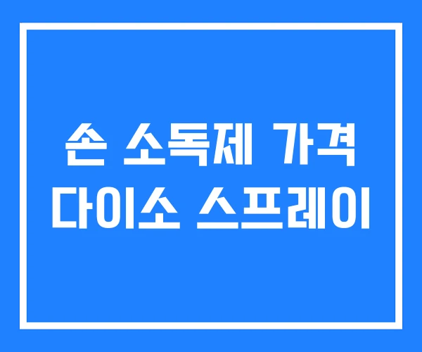 손 소독제 가격 다이소 스프레이