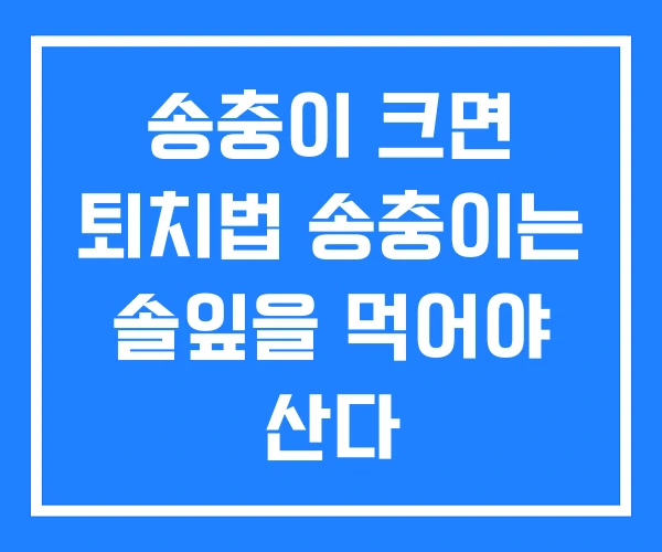 송충이 크면 퇴치법 송충이는 솔잎을 먹어야 산다