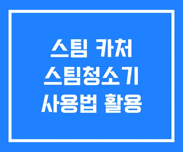 스팀 카처 스팀청소기 사용법 활용 스팀 카처 스팀청소기 사용법 활용