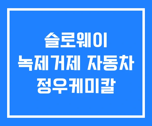 슬로웨이 녹제거제 자동차 정우케미칼 슬로웨이 녹제거제 자동차 정우케미칼