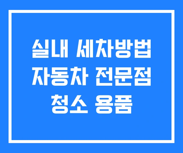 실내 세차방법 자동차 전문점 청소 용품
