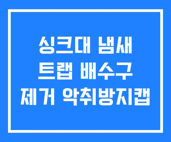 싱크대 냄새 트랩 배수구 제거 악취방지캡