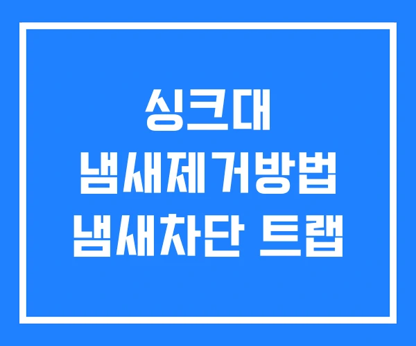 싱크대 냄새제거방법 냄새차단 트랩 싱크대 냄새제거방법 냄새차단 트랩