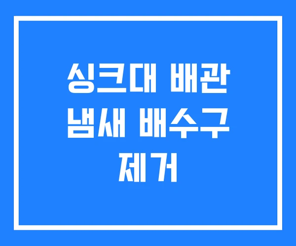 싱크대 배관 냄새 배수구 제거 싱크대 배관 냄새 배수구 제거