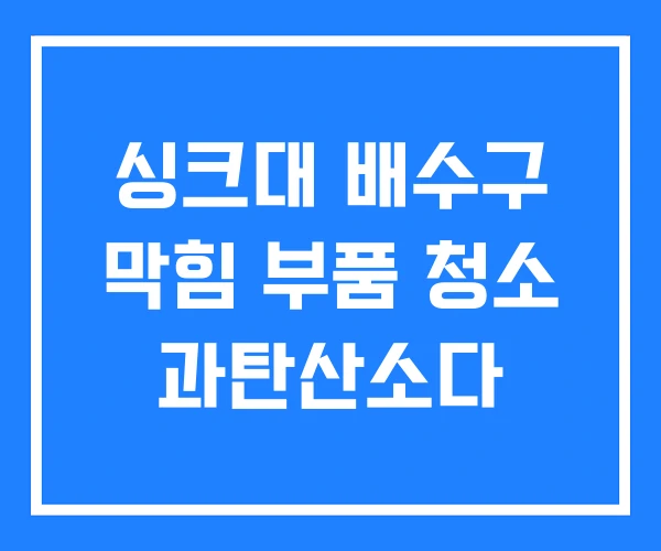 싱크대 배수구 막힘 부품 청소 과탄산소다