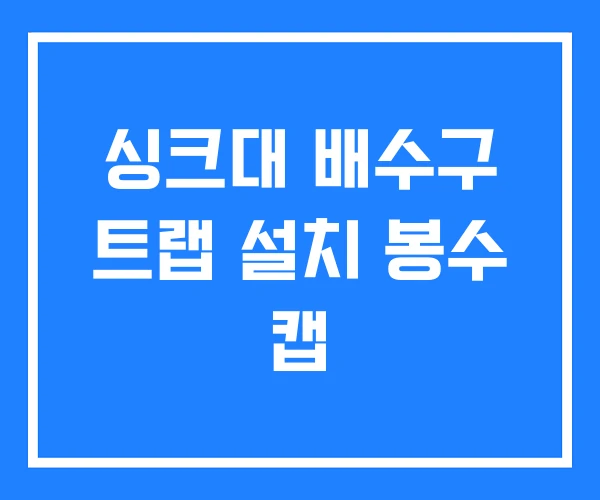 싱크대 배수구 트랩 설치 봉수 캡 싱크대 배수구 트랩 설치 봉수 캡