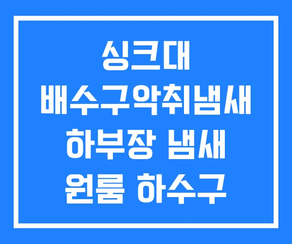 싱크대 배수구악취냄새 하부장 냄새 원룸 하수구 싱크대 배수구악취냄새 하부장 냄새 원룸 하수구