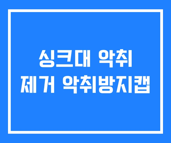 싱크대 악취 제거 악취방지캡 싱크대 악취 제거 악취방지캡
