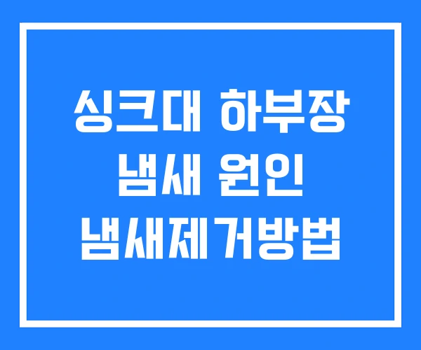 싱크대 하부장 냄새 원인 냄새제거방법 싱크대 하부장 냄새 원인 냄새제거방법
