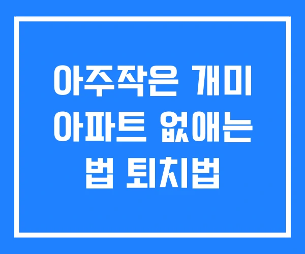 아주작은 개미 아파트 없애는 법 퇴치법