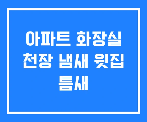 아파트 화장실 천장 냄새 윗집 틈새
