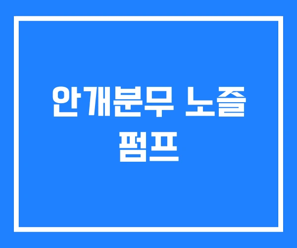 안개분무 노즐 펌프 안개분무 노즐 펌프