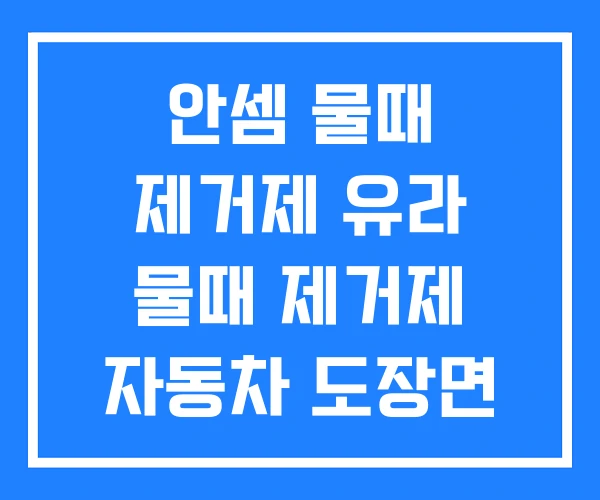 안셈 물때 제거제 유라 물때 제거제 자동차 도장면