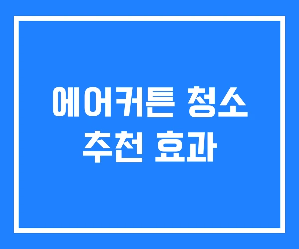에어커튼 청소 추천 효과