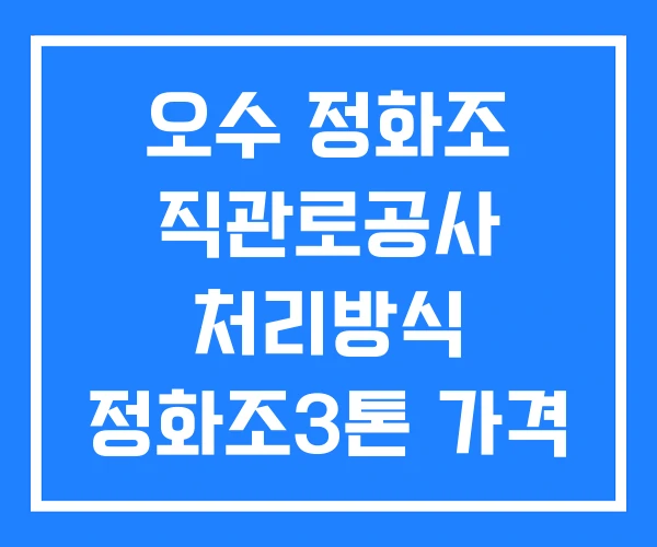 오수 정화조 직관로공사 처리방식 정화조3톤 가격 오수 정화조 직관로공사 처리방식 정화조3톤 가격