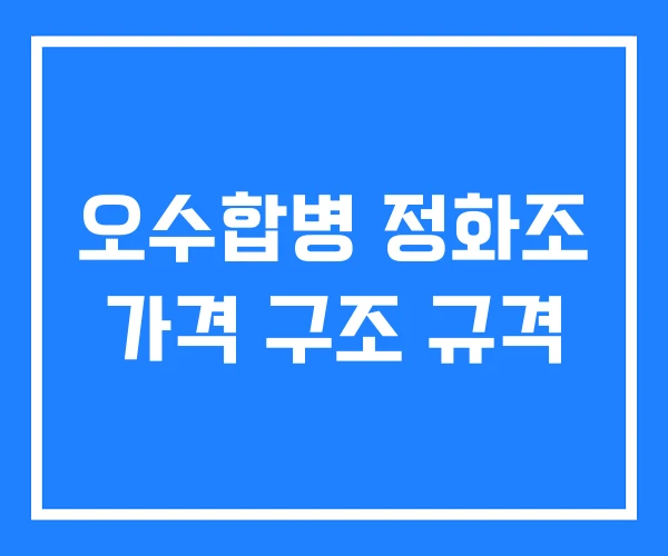 오수합병 정화조 가격 구조 규격