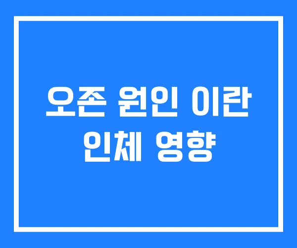 오존 원인 이란 인체 영향 오존 원인 이란 인체 영향