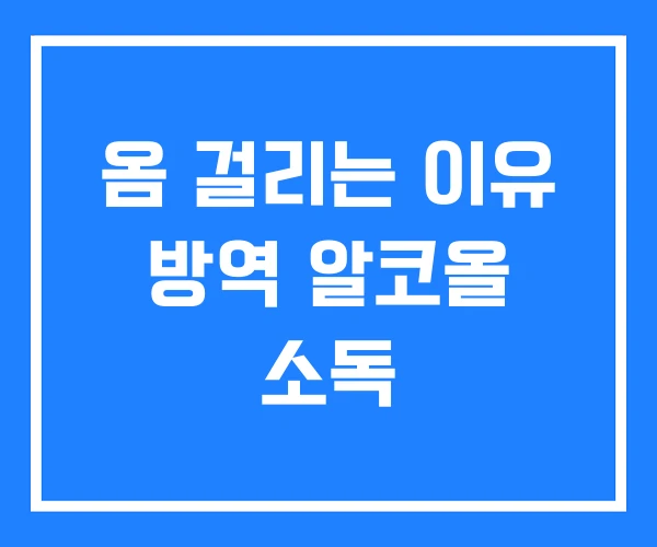 옴 걸리는 이유 방역 알코올 소독 옴 걸리는 이유 방역 알코올 소독