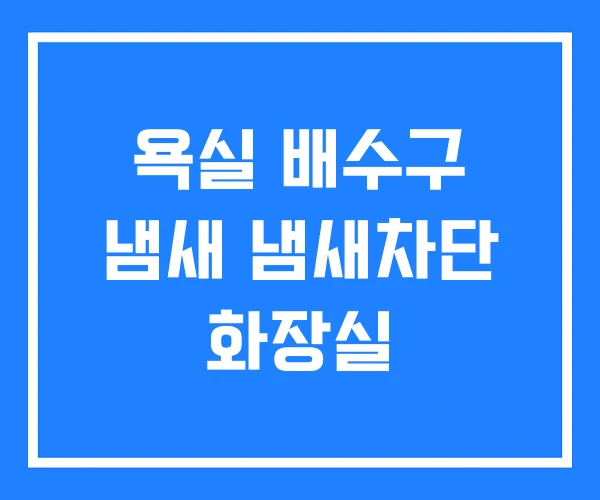 욕실 배수구 냄새 냄새차단 화장실 욕실 배수구 냄새 냄새차단 화장실