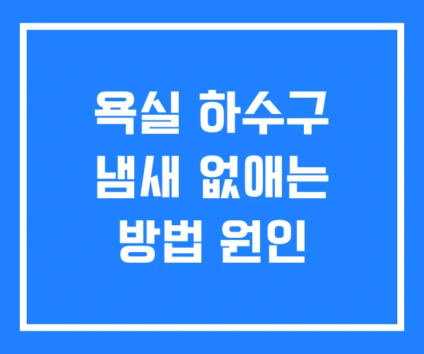 욕실 하수구 냄새 없애는 방법 원인 욕실 하수구 냄새 없애는 방법 원인