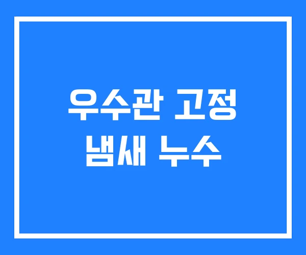 우수관 고정 냄새 누수