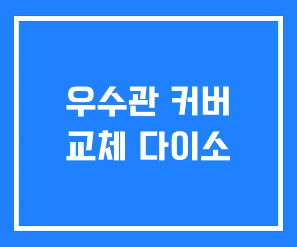 우수관 커버 교체 다이소