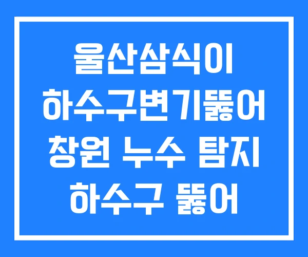 울산삼식이 하수구변기뚫어 창원 누수 탐지 하수구 뚫어 뚫어뻥