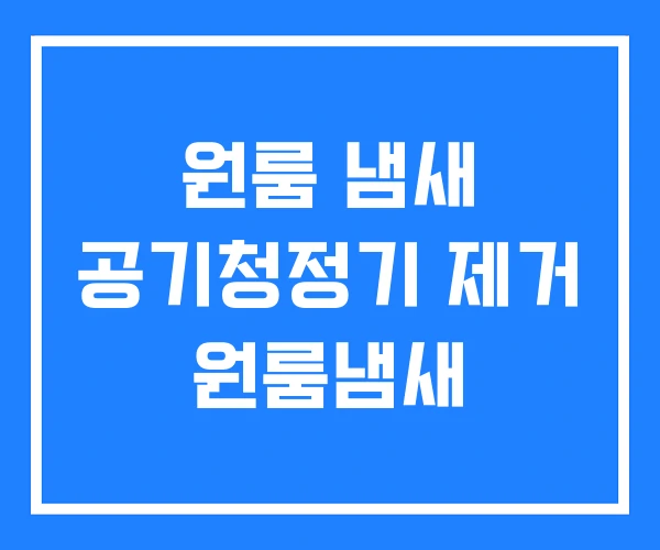 원룸 냄새 공기청정기 제거 원룸냄새