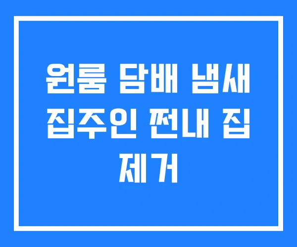 원룸 담배 냄새 집주인 쩐내 집 제거 원룸 담배 냄새 집주인 쩐내 집 제거