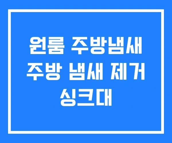 원룸 주방냄새 주방 냄새 제거 싱크대 원룸 주방냄새 주방 냄새 제거 싱크대