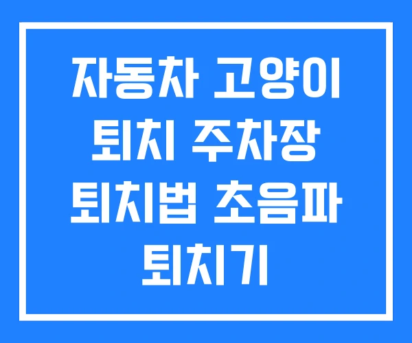 자동차 고양이 퇴치 주차장 퇴치법 초음파 퇴치기 자동차 고양이 퇴치 주차장 퇴치법 초음파 퇴치기