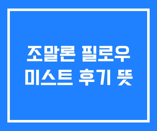 조말론 필로우 미스트 후기 뜻 조말론 필로우 미스트 후기 뜻