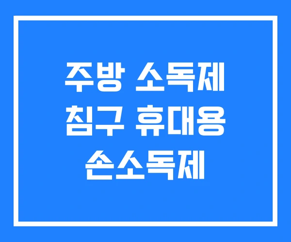 주방 소독제 침구 휴대용 손소독제