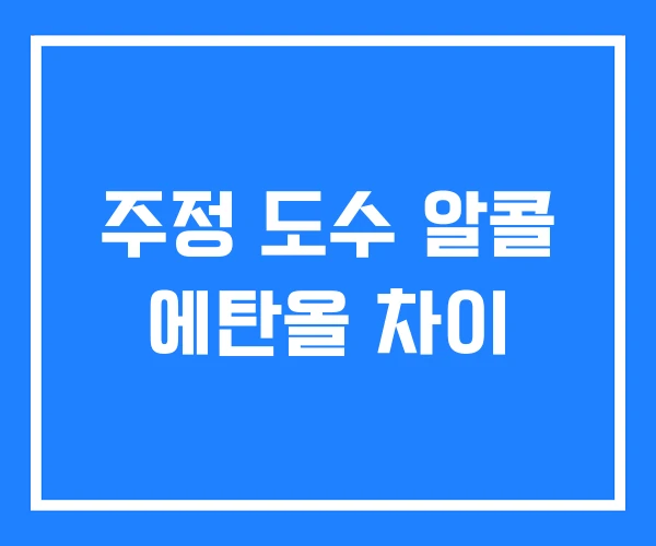 주정 도수 알콜 에탄올 차이 주정 도수 알콜 에탄올 차이