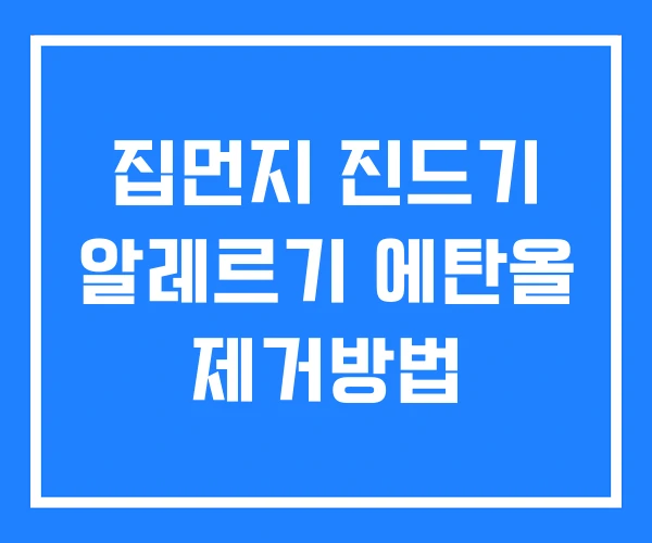 집먼지 진드기 알레르기 에탄올 제거방법
