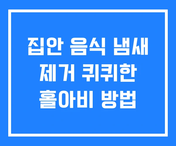 집안 음식 냄새 제거 퀴퀴한 홀아비 방법 집안 음식 냄새 제거 퀴퀴한 홀아비 방법