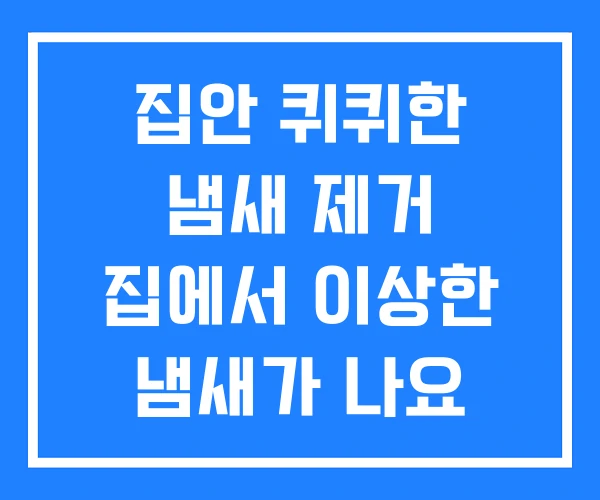 집안 퀴퀴한 냄새 제거 집에서 이상한 냄새가 나요 홀아비 방법