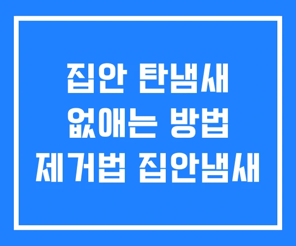 집안 탄냄새 없애는 방법 제거법 집안냄새