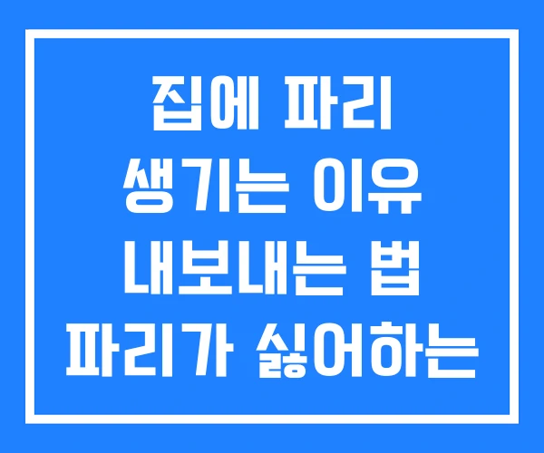 집에 파리 생기는 이유 내보내는 법 파리가 싫어하는 냄새