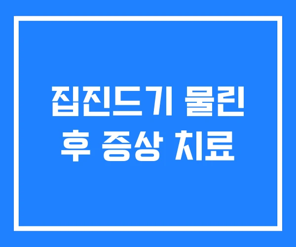 집진드기 물린 후 증상 치료 집진드기 물린 후 증상 치료