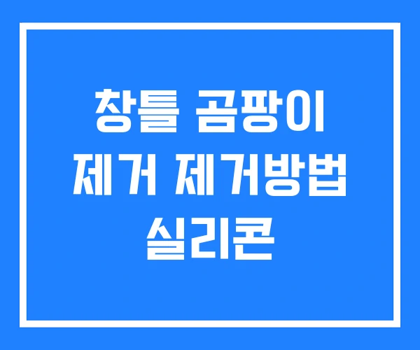 창틀 곰팡이 제거 제거방법 실리콘