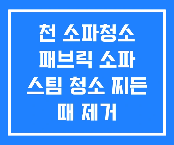 천 소파청소 패브릭 소파 스팀 청소 찌든 때 제거