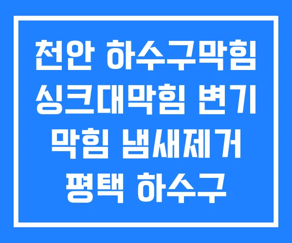 천안 하수구막힘 싱크대막힘 변기 막힘 냄새제거 평택 하수구 냄새 제거