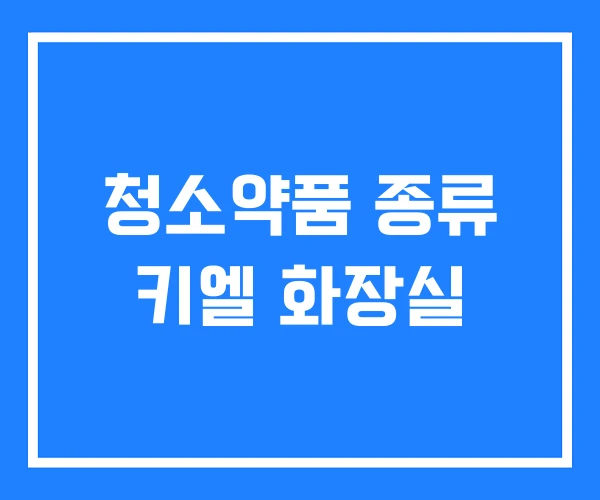 청소약품 종류 키엘 화장실