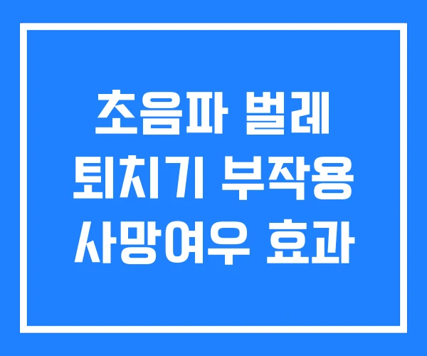 초음파 벌레 퇴치기 부작용 사망여우 효과 초음파 벌레 퇴치기 부작용 사망여우 효과