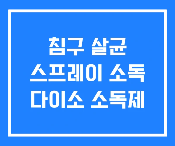 침구 살균 스프레이 소독 다이소 소독제