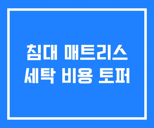침대 매트리스 세탁 비용 토퍼 침대 매트리스 세탁 비용 토퍼