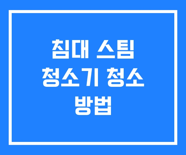 침대 스팀 청소기 청소 방법 침대 스팀 청소기 청소 방법
