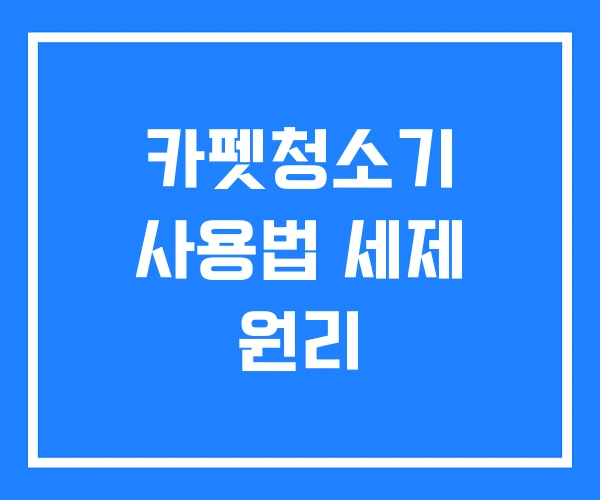 카펫청소기 사용법 세제 원리 카펫청소기 사용법 세제 원리
