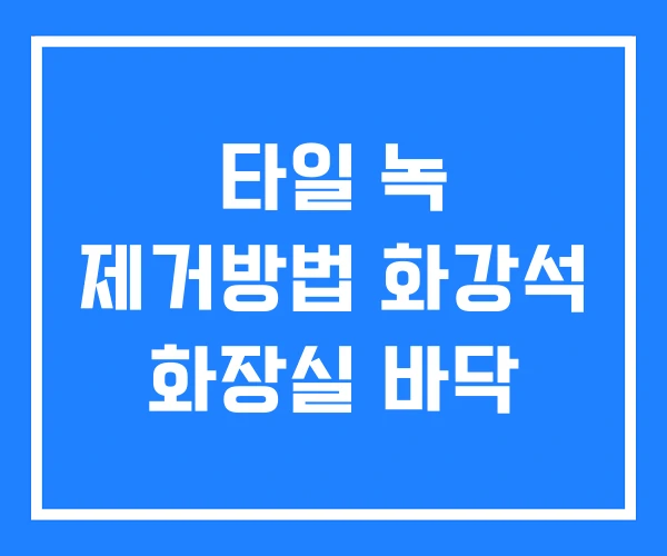 타일 녹 제거방법 화강석 화장실 바닥